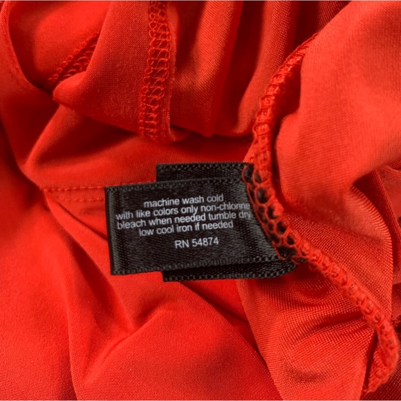 The Limited Wrap Shirt Orange Red Dressy Sleeveless Belted Shirt ~ Size S - Picture 8 of 10